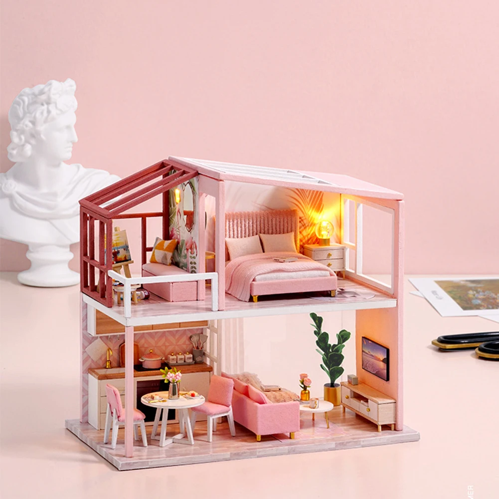 

Diy Miniature Dollhouses Kit Roombox Little Houses Model Wooden Toys For Children Christmas Gifts Mini Doll House Furniture Casa