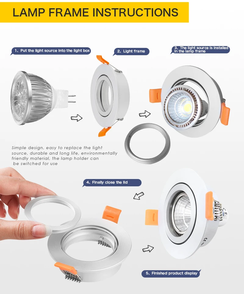 1/10PCS Adjustable Ceiling Light Frame Holder for GU10 S9483da575ab8435c89bee1aad929d4c69
