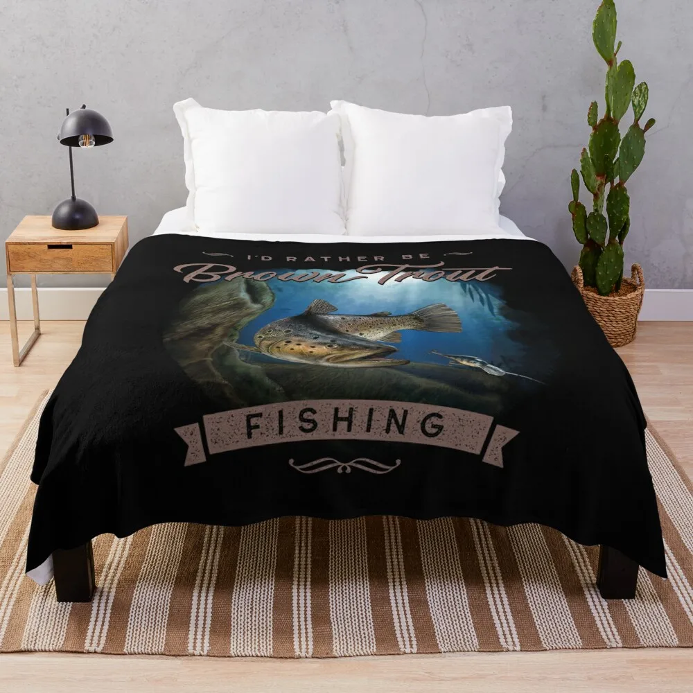 

Brown Trout Fly Fishing Gift Throw Blanket Stuffed Blankets Quilt Blanket Blankets For Sofas Decorative Sofa Blanket