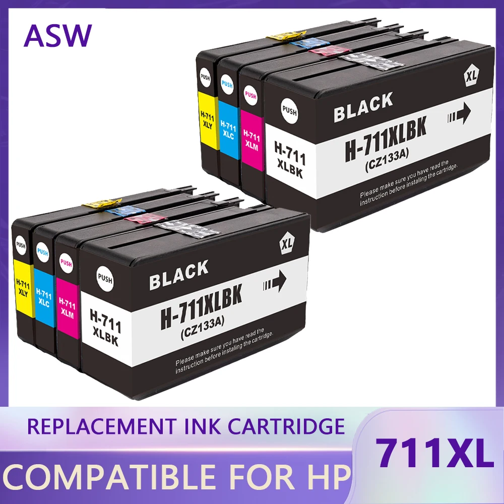 For HP 711XL 711 HP711 Replacement Ink Cartridge Full With Ink Compatible For HP DesignJet T120 T520 Printer