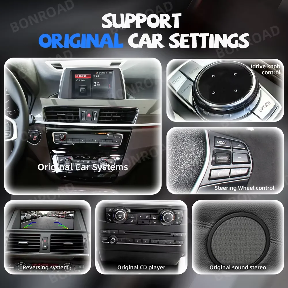 Radio Multimedia con Pantalla Táctil Inalámbrica CarPlay Android Auto de 14.9 Pulgadas para BMW X1 F48 X2 F49 NBT EVO con Navegación Estéreo 5
