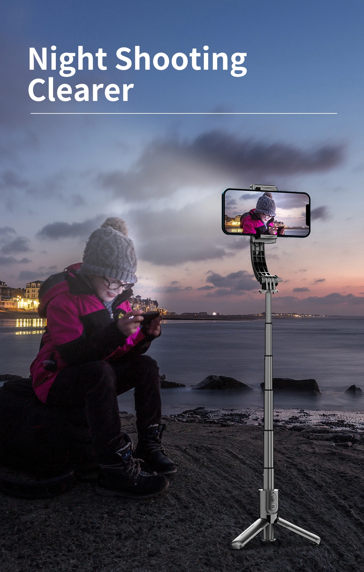 Gimbal Stabilizer Selfie Stick Mit 360 Grad Rotation Für Handy_voghion.com