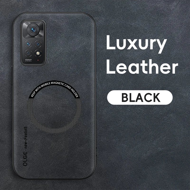 Magnetic Retro Leather Soft Case | Wireless Charging Phone Cover