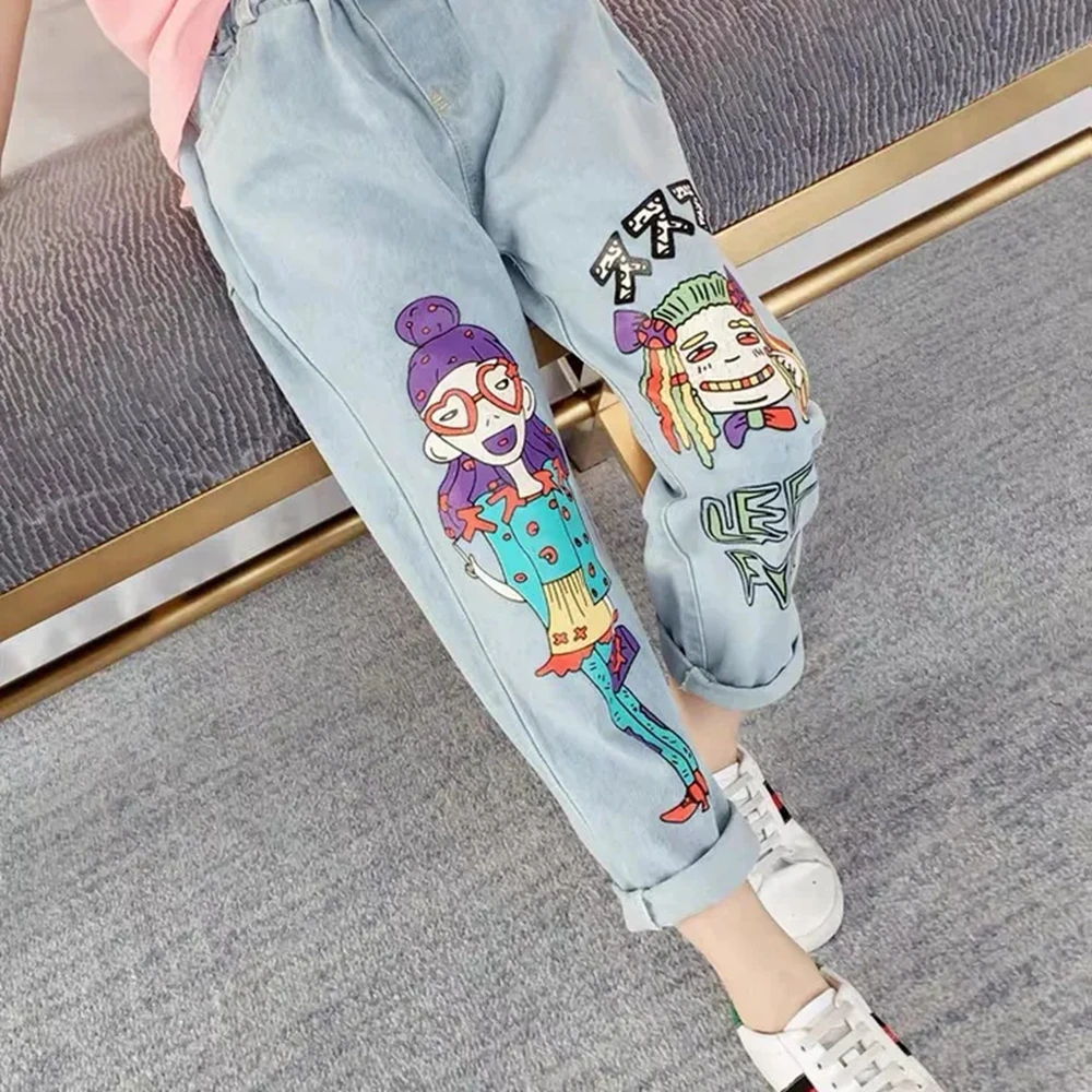1 12 Years Cute Cartoon Denim Pants for 
