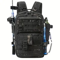 1000D Nylon Waterproof Fishing Backpack Fishing Tackle Storage Bag Double Shoulder Sling Bag for Outdoor Fishing Hunting Hiking 1