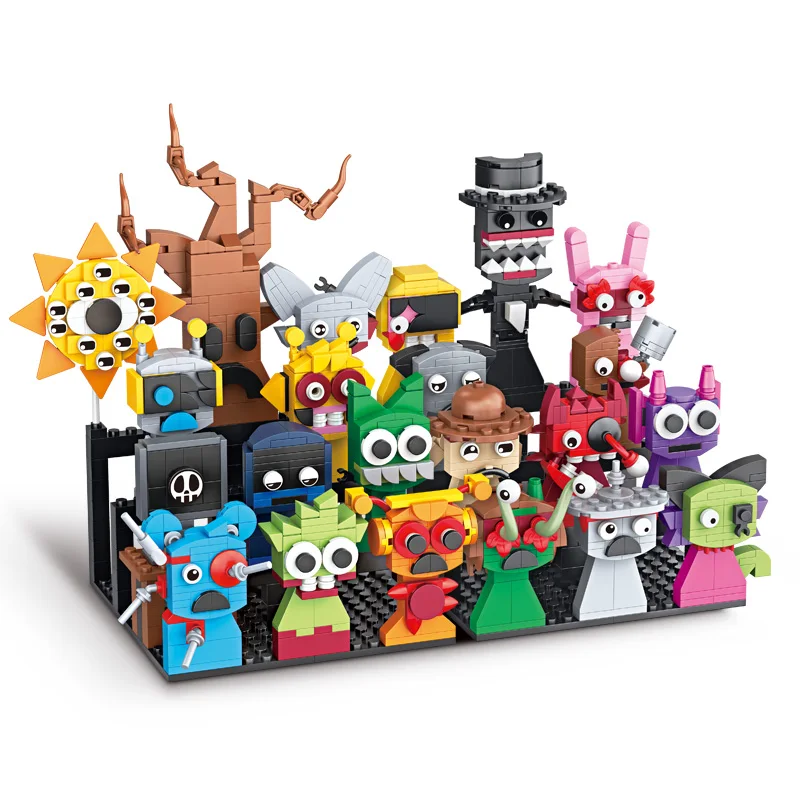 Moc Game Sprunki Building Blocks Horror Anime Music Game 2 in 1 Friends Figures Bricks Toys Sets Birthday Christmas Gifts