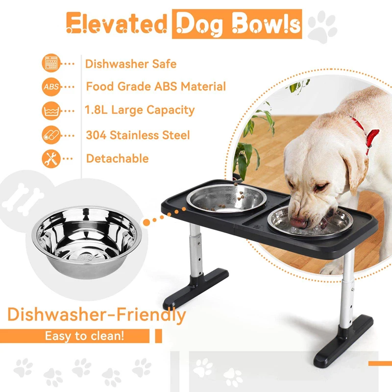 Paw-shaped Silicone Mat + Stainless Steel Pet Bowls For Dogs & Cats