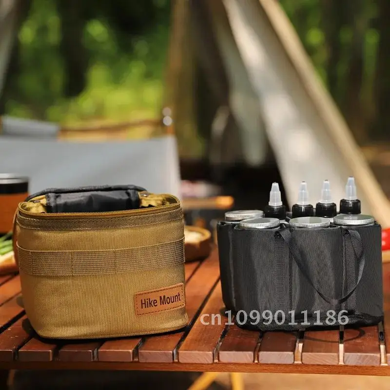 Outdoor Storage Bag Seasoning Jar Travel for Picnic Barbecue Oil Bag Storage Camping Seasoning Camping Bottle Supplies Hike Suit