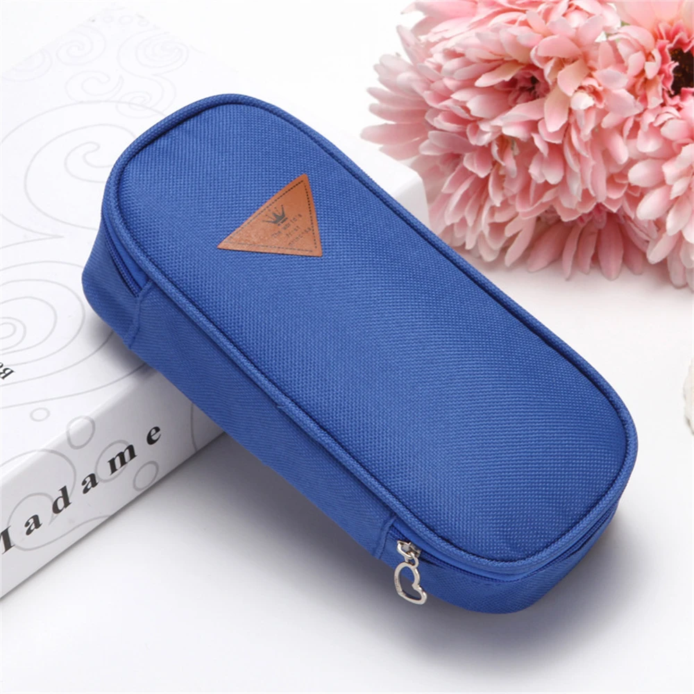 

Pencil Case Canvas Stationery Simple Wind Casual Candy Color Large Capacity Multi-purpose Flip Pen Writing Printing Bag