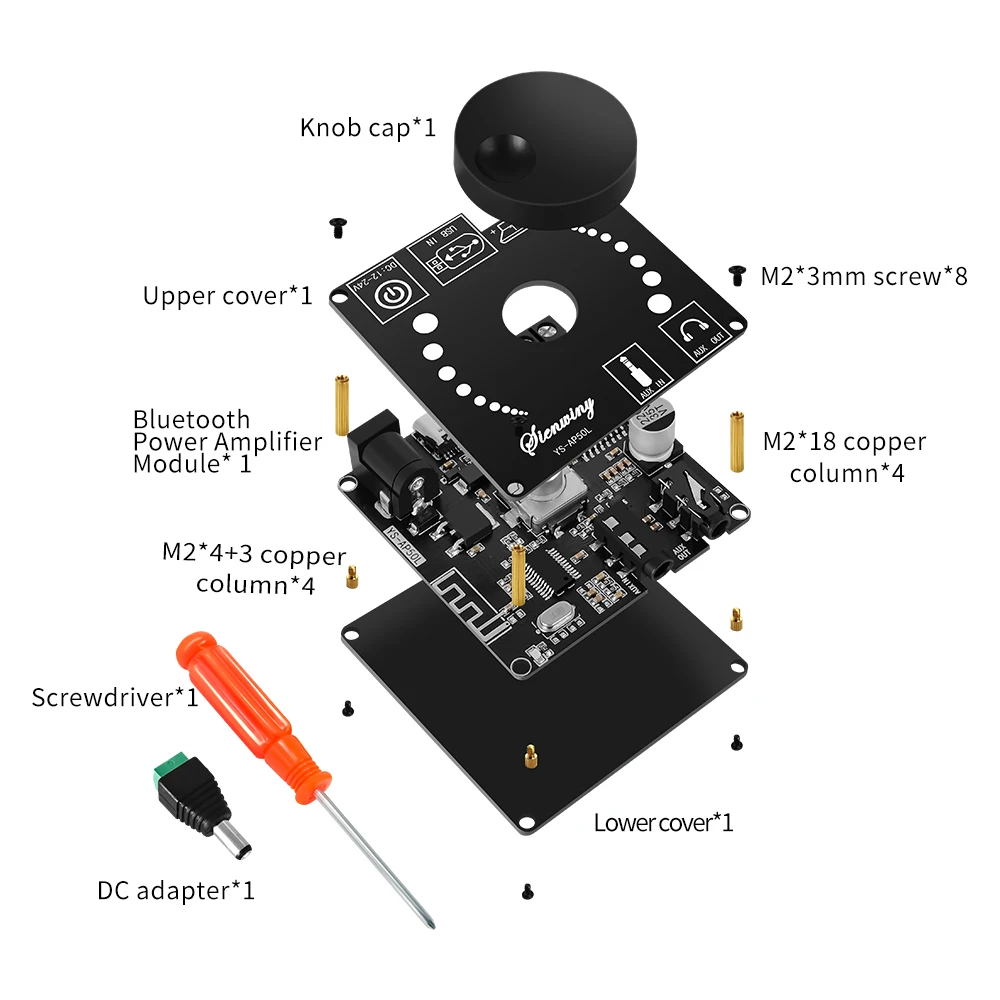 Bluetooth Audio Receiver 5.1 Bluetooth 2 * 50W digital power amplifier board HIFI high-power speaker DIY audio conversion module