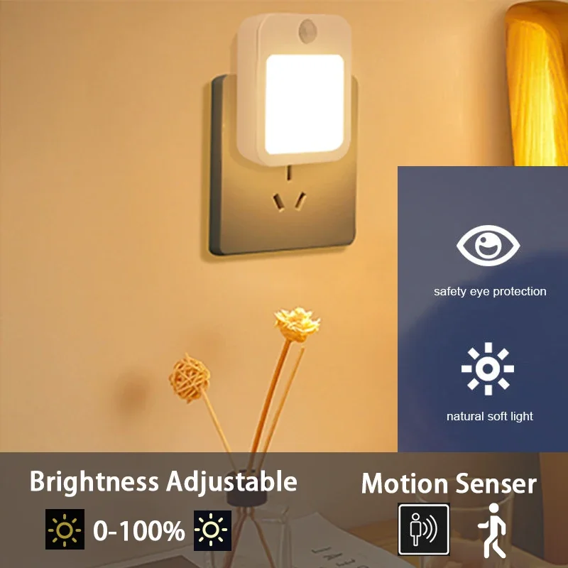 Description Picture 2 of itemKids Bedside Lamp Night Light with US/EU Plug Smart Motion Sensor LED Night Light Home Wall Lamp Suitable for Hallway