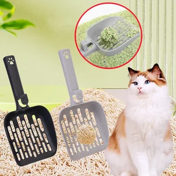 Cat Litter Scoop Plastic Cats Litter Shovel Long Handle Scoops for Cats Toilet Cleaning Hangingable Cat Sand Scoop Pet Supplies