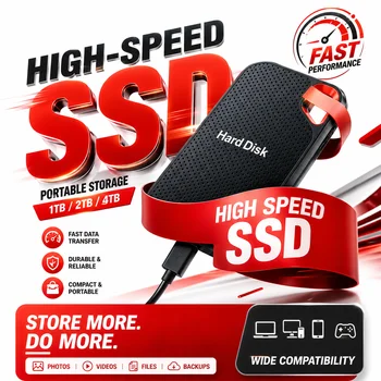 High Speed External Hard Drive 1TB Portable SSD USB3.0 Type-C 2TB Mobile Storage Disk for Laptop Mac PC Daily Backup 1