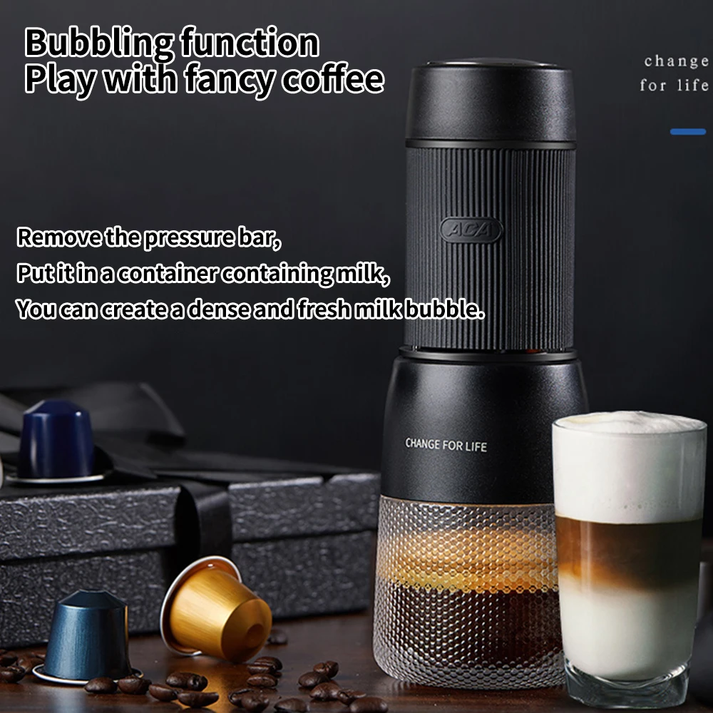 

Hand-pressed Espresso Coffee Maker Capsule Ground Coffee Brewer Portable Coffee Machine Coffee Powder and Capsule Dual Purpose