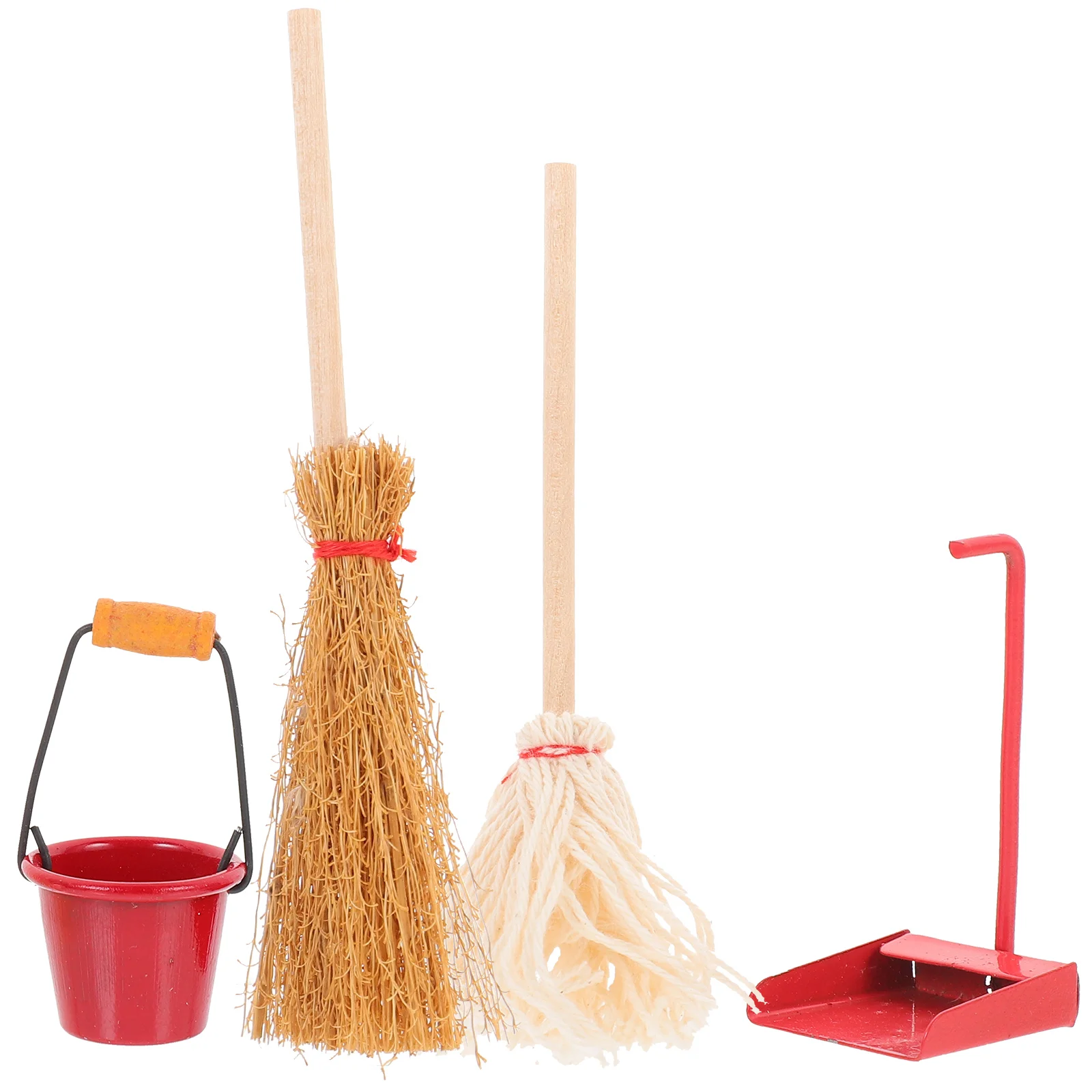 

1 Set House Mini Cleaning Tools Dollhouse Mop Dustpan Mini Bucket Broom