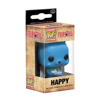 Funko Pop Keychain Fairy Tail Kawaii Blue Cat HAPPY Anime Mini Action Toy Figures Doll Model Backpack Pocket Keychain Child Gift 2