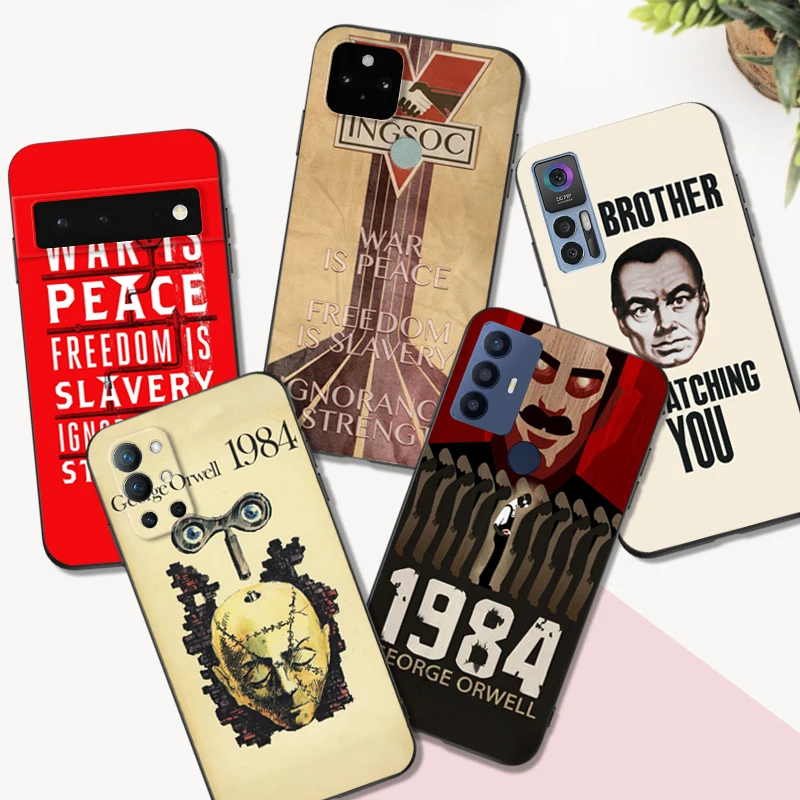 Caso Di Tpu Nero Per Google Pixel 4 4A 4Xl 5 5A 5Xl 6 6A 7 Pro Cover -46070 George Originale 1984