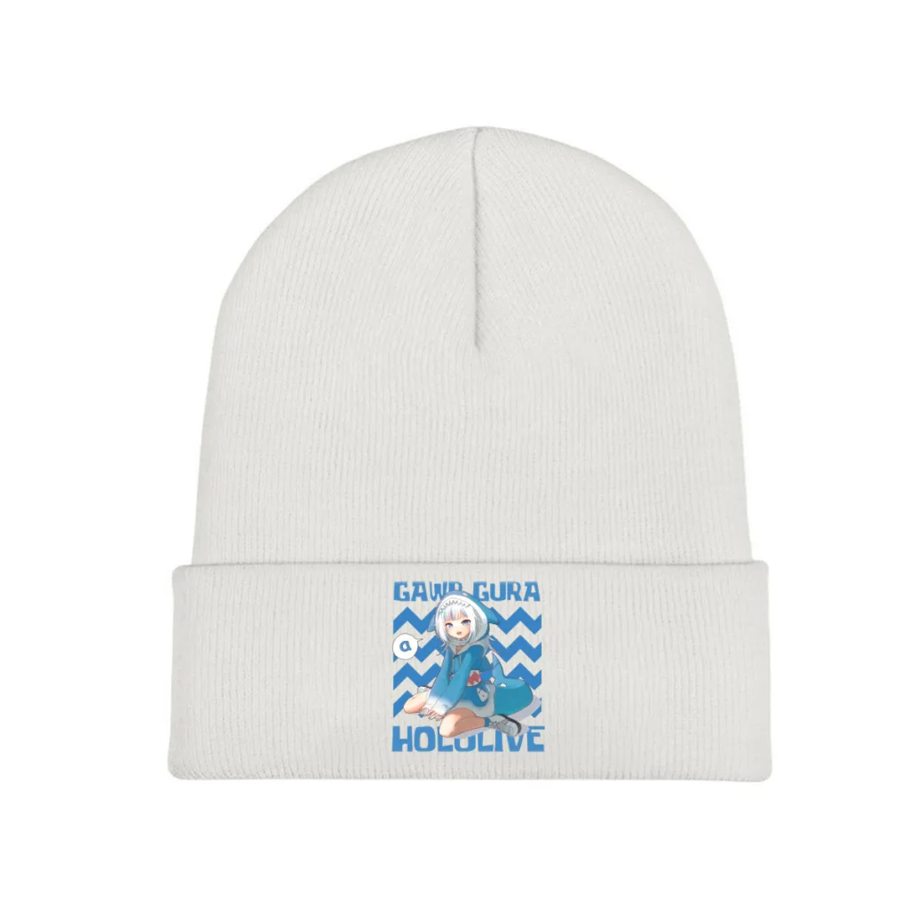 

Knit Hat Hololive Virtual Host Group Box Winter Warm Beanie Caps Gawr Gura Say A Classic Men Women Fashion Casual Bonnet