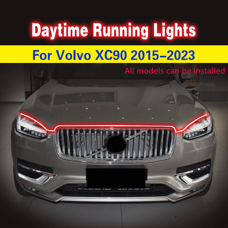 1pcsCarDaytimeRunningLightsLEDDRLForVolvoXC9020152023fog