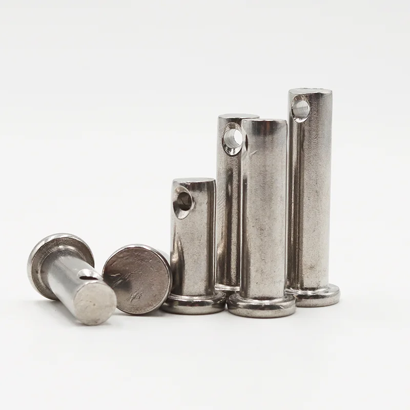 M3 M4 M5 M6 M8 M10 304Stainless Steel 304 Shaft Flat Head Pins with Hole Positioning Cylindrical Clevis Bolt328