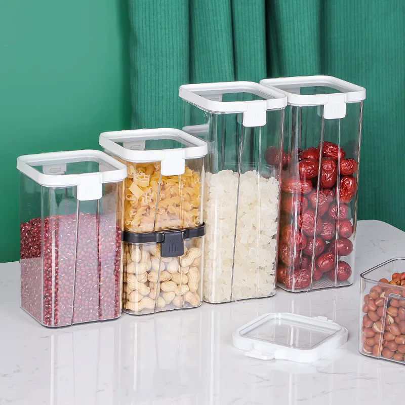 460-1800ml Sets Stackable Kitchen Sealed Jar Plastic Food Storage Box  Fridge Storagetank Containers With Lid Multigrain Tank - Bottles,jars &  Boxes - AliExpress