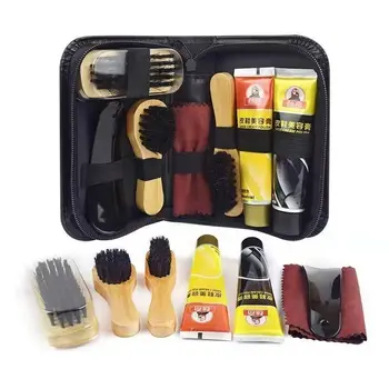 Leather shoe polish suit Brush Cleaning Kit Keep Shiny Clean Tools for Leather Shoes brush Care Kit Portable