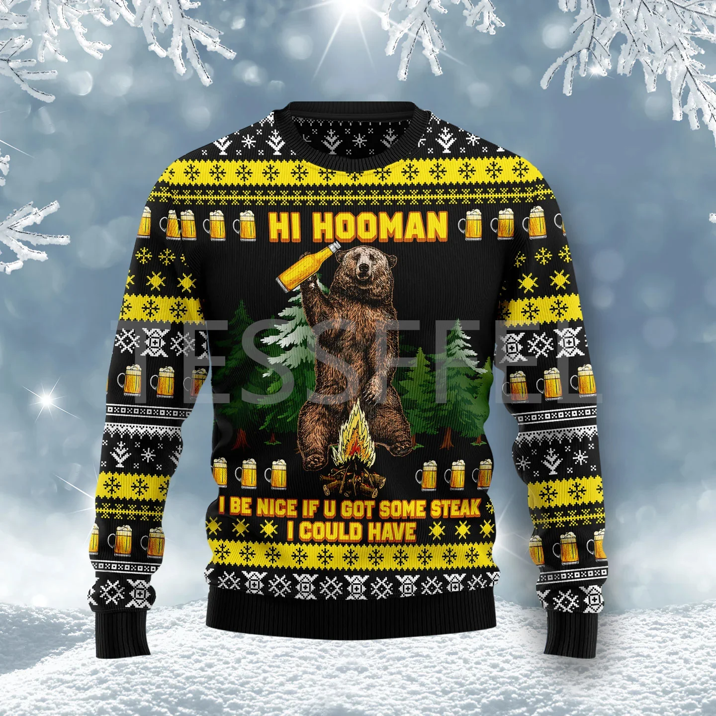 thumbnail image 1 of Suéter feo de Navidad para cosplay, dibujo de perro, gato, Papá Noel, tatuaje de manga larga, impresión 3D, otoño e invierno, jersey informal Harajuku 23, 1 of 5