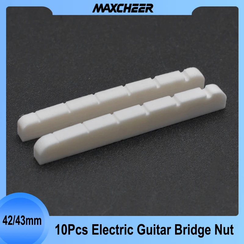 

10pcs Guitar Part 42mm/43mm Bone Bridge Nut for 6 Strings ST Electric Guitar Guitarra Accessories