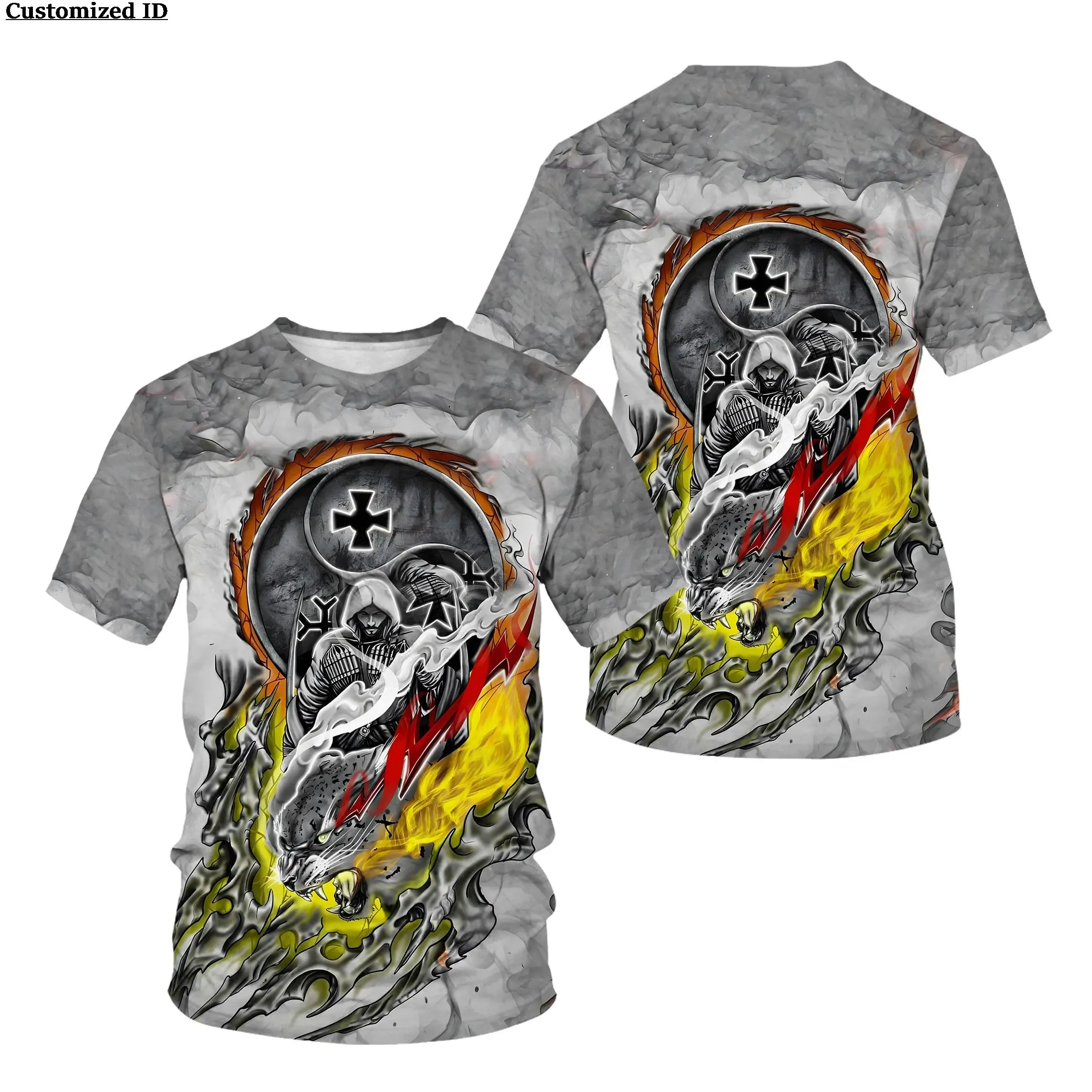 

Men's Summer Round Neck Short Sleeve T-Shirt 3D Cross Printing Quick Dry Breathable Fabric 2023 Outdoor Casual Sports T-Shirt