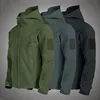 TRAF 2024 New Fashionable Shark Skin Soft Shell Jacket Men's Tactical Windproof Waterproof Jacket Men's Jacket Hooded Jacket 5