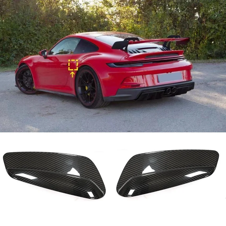 Real-Dry-Carbon-Fiber-Car-Rear-Side-Air-Vent-Fender-Trims-For-Porsche ...