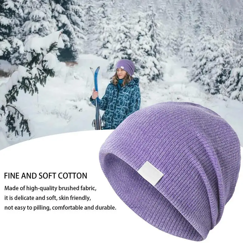 Slouchy Beanie Warm Cozy Men Beanie Rib Knit Hat elegante Cold Days copricapo per l'escursionismo Jogging viaggiare a casa lavoro ciclismo