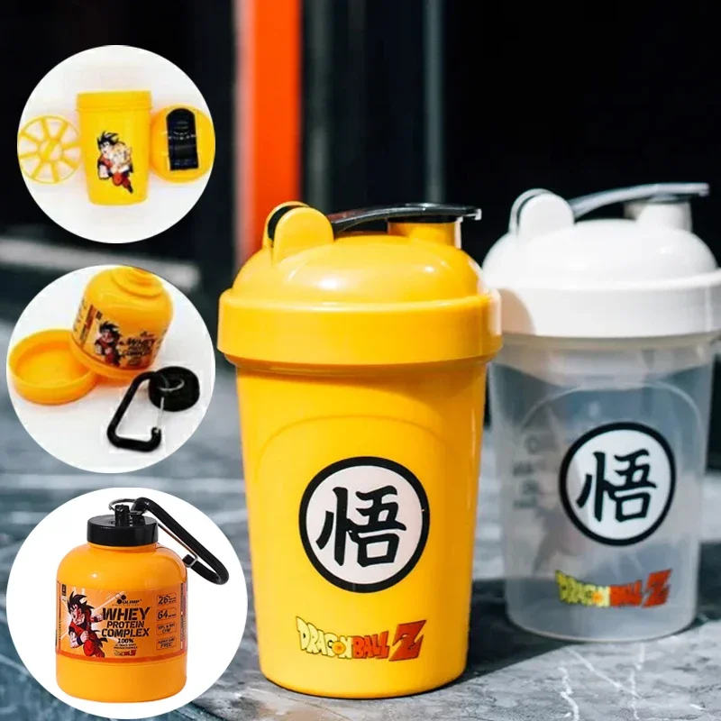 Dragon Ball Sports Fitness Drinking Cup Bottle Anime Portable Whey Protein Powder Box Milkshake Mixing Cup Contenitore All'Aperto