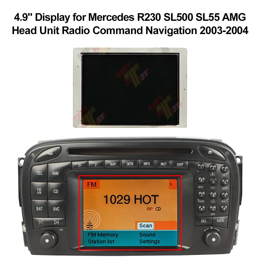 Display Da 4.9 "Per Mercedes R230 Sl500 Sl55 Amg Head Unit Radio Command Navigation