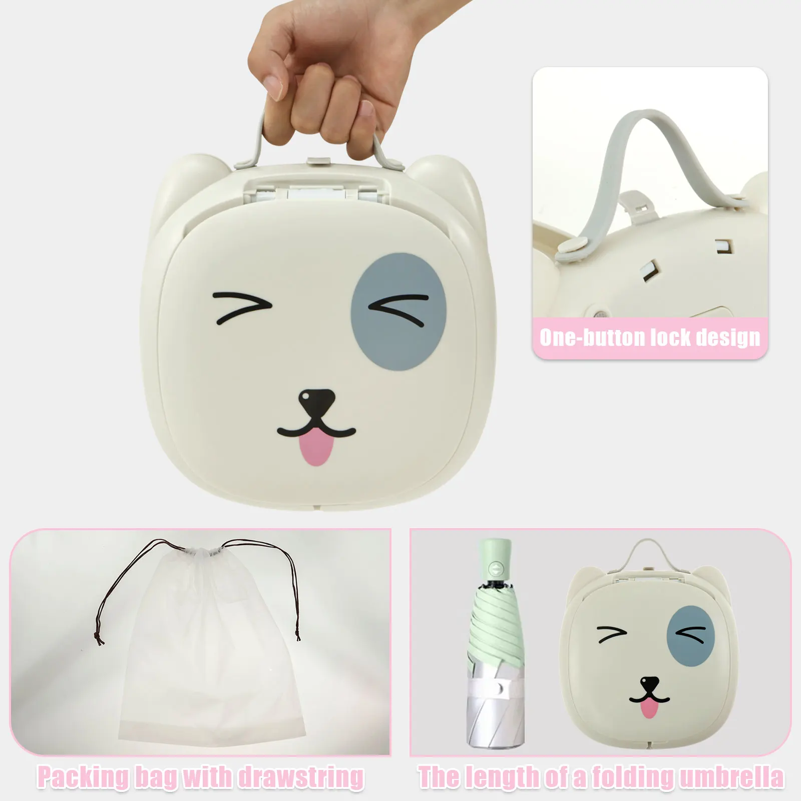 Travel Potty for Kids Toddler ABS Plastic Portable Potty with Stable Anti-slip Bottom Sturdy Curve Design Foldable Potty with
