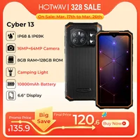 NEW Hotwav Cyber 13 Smartphone Android 14 8GB+128GB 10800mAh Smartphone 16MP+64MP Camera Camping Light 6.6" HD NFC Cellphones 1