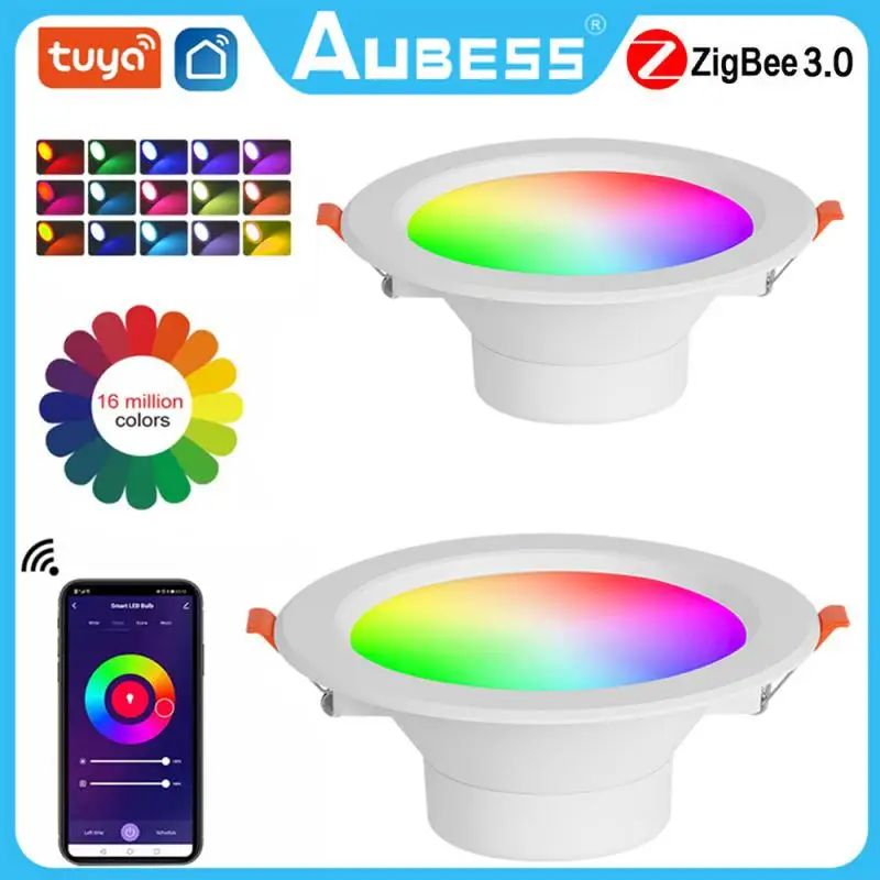 

Светодиодный светильник Tuya Zigbee, лампа ночного освещения для умного дома, 9-15 Вт, управление RGBCW, работает с Alexa Google Home