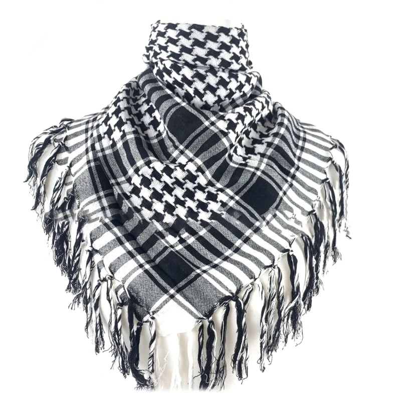 Religious Male Shemagh Scarf Arab Scarf Outdoor Tactically Turban Multi Purpose Head Wrap Cycling Dustproof Kerchief