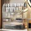 Makeup Drawer Large Organizer multi-function Clear Acrylic Box With Perfume Cosmetic Display Capacity Lid Cosmet Storage Box 4