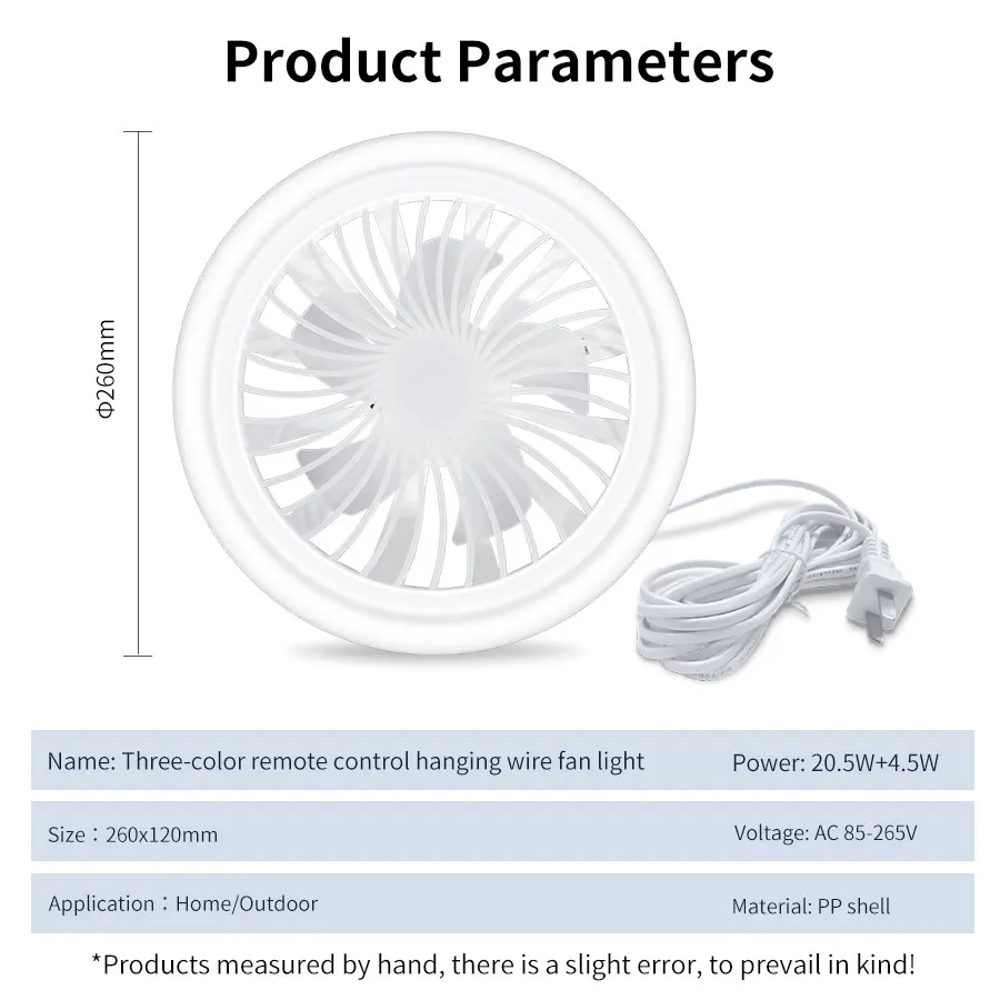 Ceiling Fan Portable Rechargeable Mini Fan for Camping With Light for Dormitories Outdoor Tents