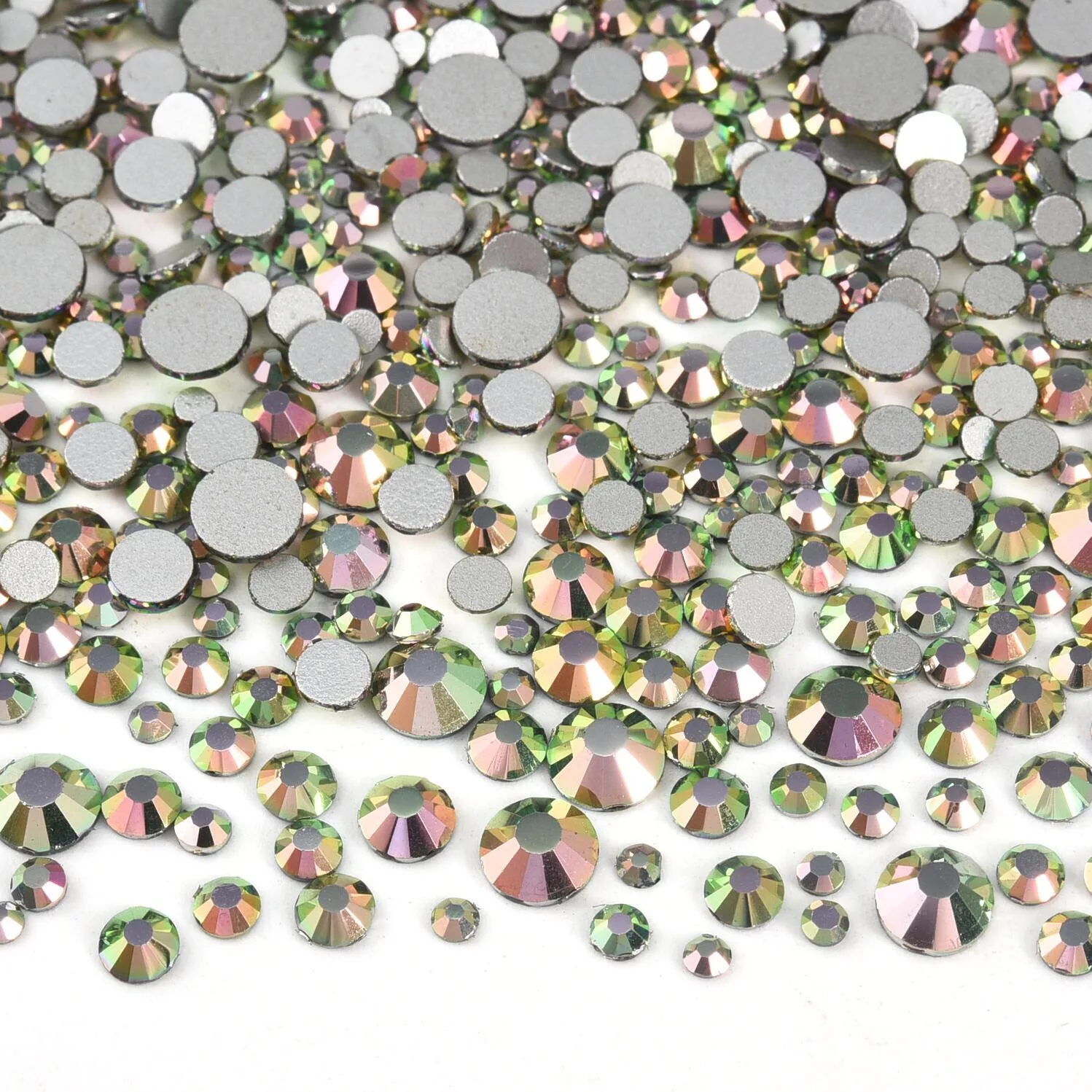 Light Pink GemStone Mix Non-Hotfix Flatback Rhinestones for Nail Art and Garment Decorations