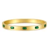 Trendy Chic Green Cubic Zircon Stainless Steel Bangle Bracelet for Women Charm Texture Simple Gold Color Open Bangle Accessories 1
