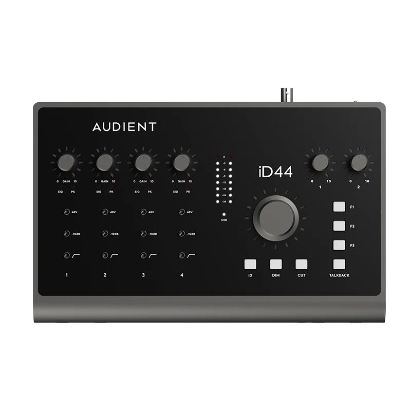 Audient-iD44 MKII 24out 오디오 인터페이스 USB 사운드 카드, 전문 사운드용 오디오 콘솔 마이크 프리앰프 4 개 포함