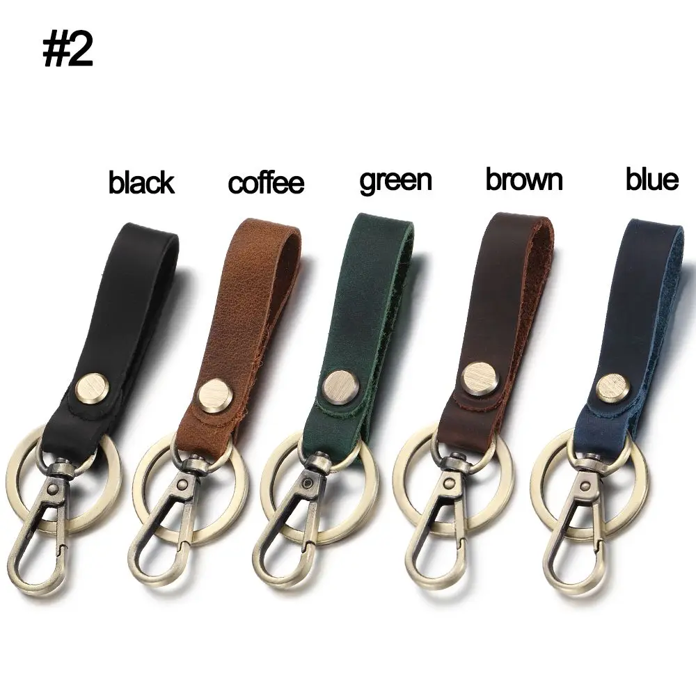 New Fashion Leather Belt Keychain Key Ring Retro Handmade Gift Keychain Car Key Ring