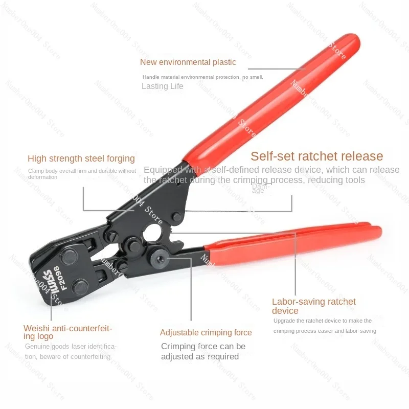PEX Cinch Crimping Tool Crimper For Stainless Steel Clamps SS PEX Pipe Clamps