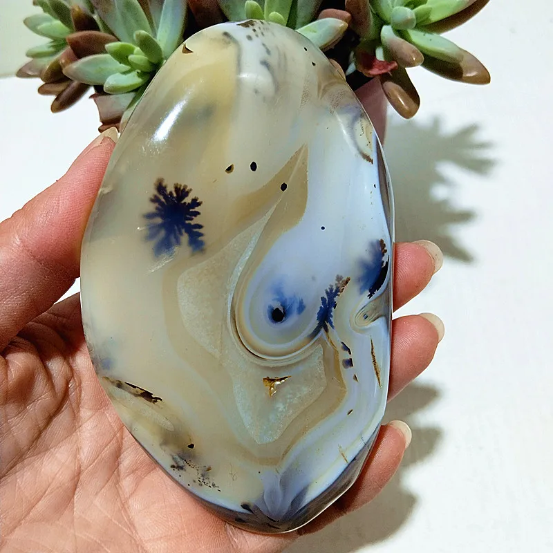 AAA Natural Stone Waterplant Plant Small Tree Agate Palm Stone Spiritual Meditation Yoga Cure Feng Shui Crystal Room Ornament 3