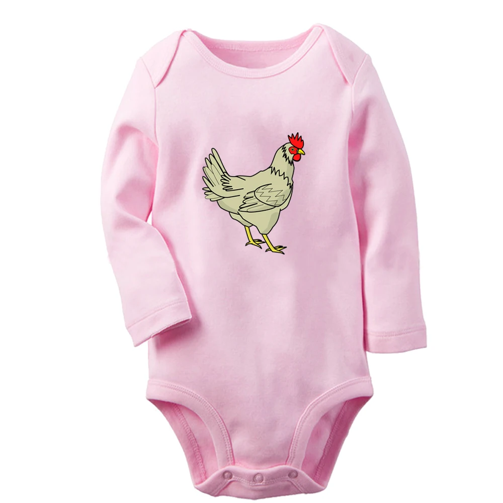 

iDzn NEW Animal Little Hen Cute Baby Rompers Boys Girls Fun Print Bodysuit Infant Long Sleeves Jumpsuit Kids Soft Clothes