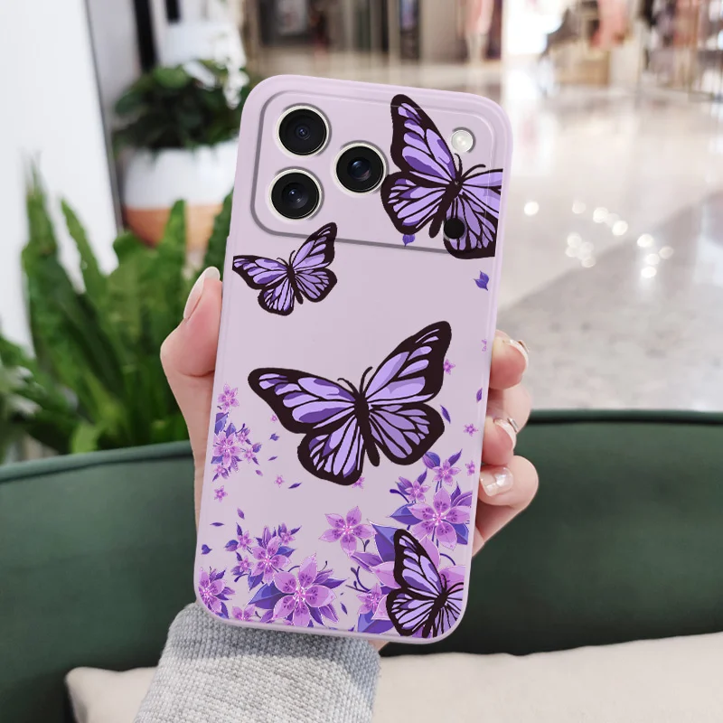 Dreamy Butterfly Liquid Silicone Soft Phone Case