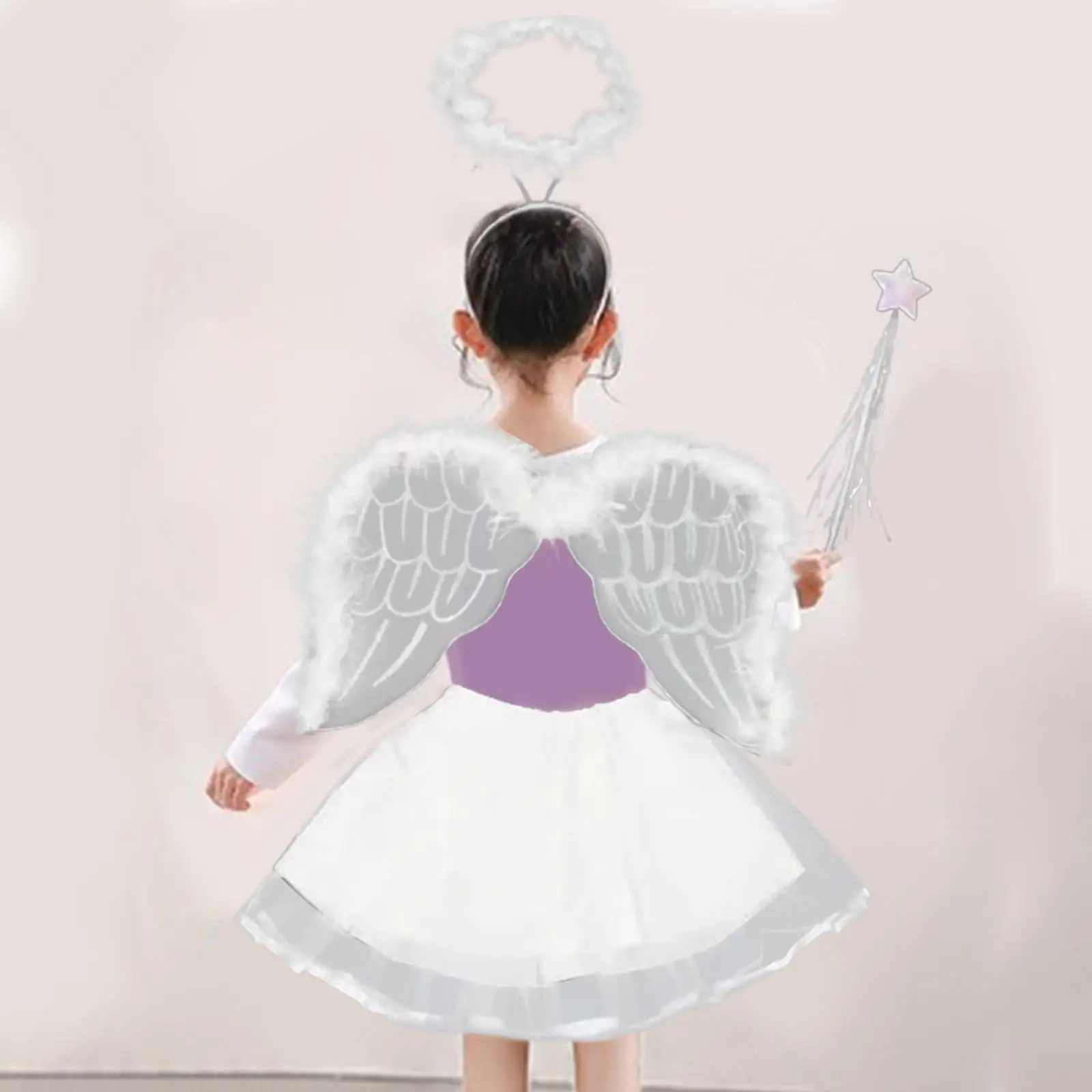 Angel Costume for Girls Child Apparel Princess Tutu Skirts for Pretend Playing Stage Performance Masquerade Party Supplies