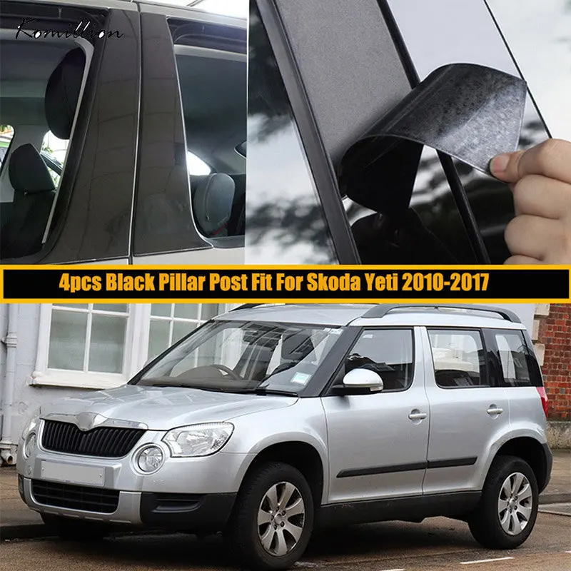4Pcs Car Pillar Posts Door Window Trim Cover Stickers for Skoda Yeti 2010  2011 2012 2013 2014 2015 2016 2017 - AliExpress